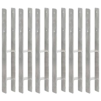 Pfostenträger 6 Stk. Silbern 7×6×60 cm Verzinkter Stahl