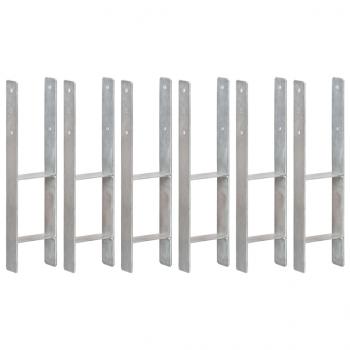 ARDEBO.de - Pfostenträger 6 Stk. Silbern 14×6×60 cm Verzinkter Stahl