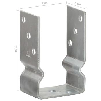 Pfostenträger 6 Stk. Silbern 9×6×15 cm Verzinkter Stahl