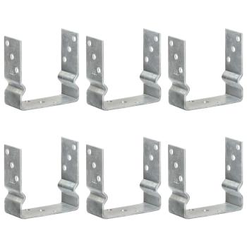 ARDEBO.de - Pfostenträger 6 Stk. Silbern 14×6×15 cm Verzinkter Stahl