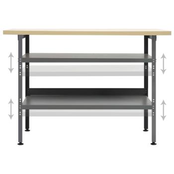 Werkbank Grau 120×60×85 cm Stahl 