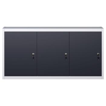 Wand-Werkzeugschrank Industriedesign Metall Grau und Schwarz