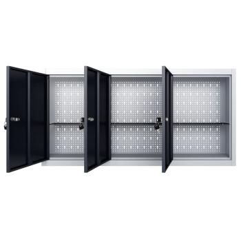 Wand-Werkzeugschrank Industriedesign Metall Grau und Schwarz