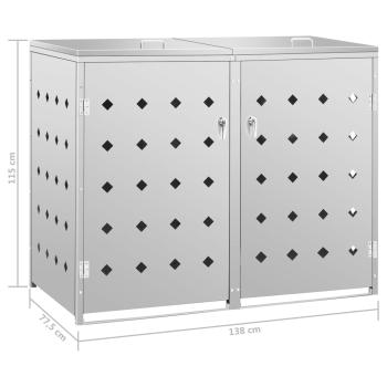 Mülltonnenbox für 2 Tonnen 240 L Edelstahl