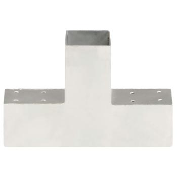 Pfostenverbinder 4 Stk. T-Form Verzinktes Metall 71 x 71 mm
