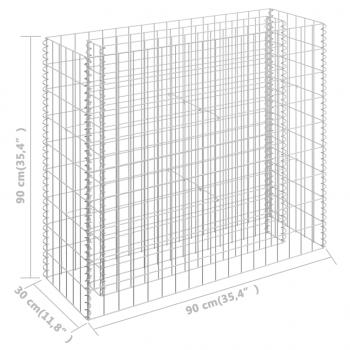  Gabionen-Hochbeet Verzinkter Stahl 90×30×90 cm
