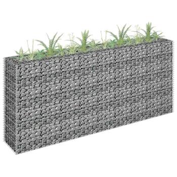  Gabionen-Hochbeet Verzinkter Stahl 180×30×90 cm