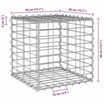 Würfel-Gabionen-Hochbeet Stahldraht 40x40x40 cm  