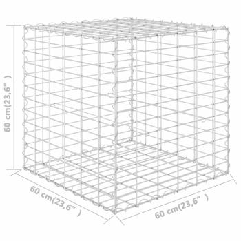Würfel-Gabionen-Hochbeet Stahldraht 60x60x60 cm  