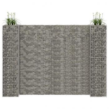 ARDEBO.de - H-förmiger Gabionen-Pflanzkorb Stahldraht 260x40x200 cm   