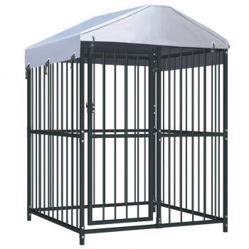 ARDEBO.de - Outdoor-Hundezwinger mit Überdachung 120x120x150 cm