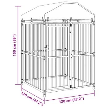 Outdoor-Hundezwinger mit Überdachung 120x120x150 cm