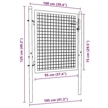 Mesh-Gartentor Verzinkter Stahl 100 x 125 cm Grau