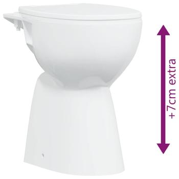 Hohe Spülrandlose Toilette Soft-Close 7 cm Höher Keramik Weiß 