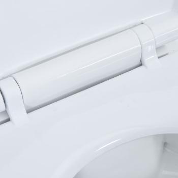 Hohe Spülrandlose Toilette Soft-Close 7 cm Höher Keramik Weiß 