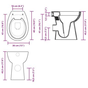 Hohe Spülrandlose Toilette Soft-Close 7 cm Höher Keramik Weiß 