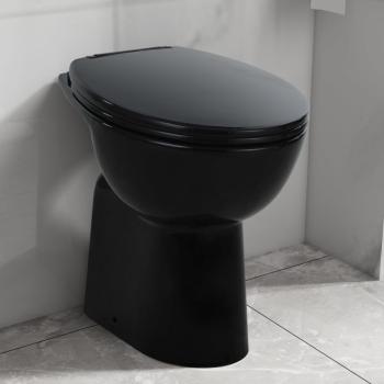 ARDEBO.de - Hohe Spülrandlose Toilette Soft-Close 7cm Höher Keramik Schwarz