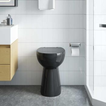 Hohe Spülrandlose Toilette Soft-Close 7cm Höher Keramik Schwarz