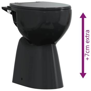 Hohe Spülrandlose Toilette Soft-Close 7cm Höher Keramik Schwarz