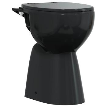 Hohe Spülrandlose Toilette Soft-Close 7cm Höher Keramik Schwarz