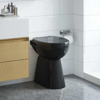 Hohe Spülrandlose Toilette Soft-Close 7cm Höher Keramik Schwarz
