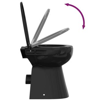 Hohe Spülrandlose Toilette Soft-Close 7cm Höher Keramik Schwarz