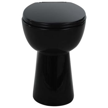 Randloses WC 7 cm Extra Höhe Soft-Close Keramik Schwarz