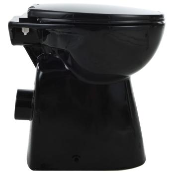 Randloses WC 7 cm Extra Höhe Soft-Close Keramik Schwarz