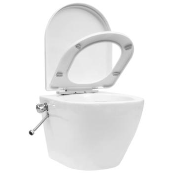 Wand-WC ohne Spülrand mit Bidet-Funktion Keramik Weiß