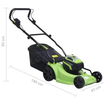 Kabelloser Rasenmäher mit zwei Akku-Packs 20V 2000 mAh Li-Ion 