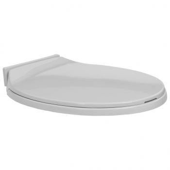 ARDEBO.de - Toilettensitz mit Absenkautomatik Hellgrau Oval