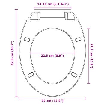 Toilettensitz mit Absenkautomatik Hellgrau Oval