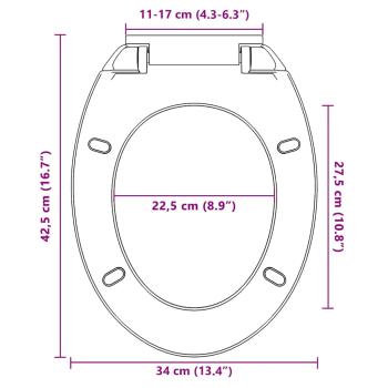 Toilettensitz mit Absenkautomatik Quick-Release Beige Oval