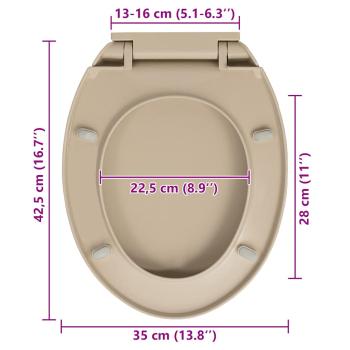 Toilettensitz mit Absenkautomatik Quick-Release Beige Oval