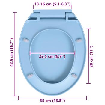 Toilettensitz mit Absenkautomatik Blau Oval