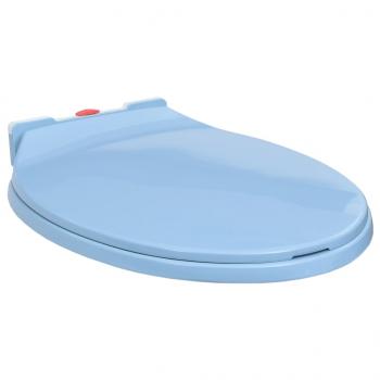 ARDEBO.de - Toilettensitz mit Absenkautomatik Quick-Release Blau Oval