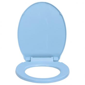 Toilettensitz mit Absenkautomatik Quick-Release Blau Oval