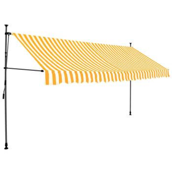 Einziehbare Markise Handbetrieben mit LED 400 cm Weiß Orange