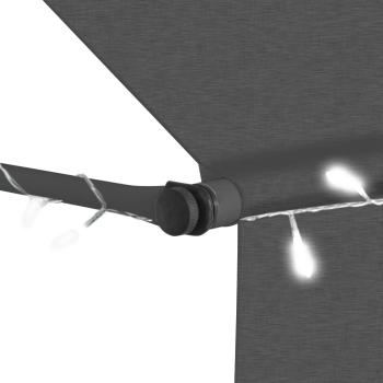 Einziehbare Markise Handbetrieben mit LED 200 cm Anthrazit