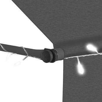 Einziehbare Markise Handbetrieben mit LED 350 cm Anthrazit