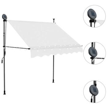 Einziehbare Markise Handbetrieben mit LED 200 cm Creme