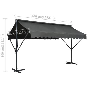 Freistehende Markise 400x300 cm Anthrazit 
