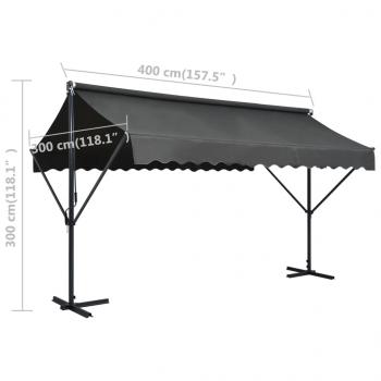 Freistehende Markise 400x300 cm Anthrazit 