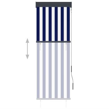 Außenrollo 60 x 250 cm Blau und Weiß