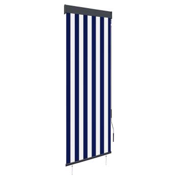Außenrollo 60 x 250 cm Blau und Weiß