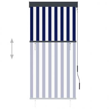 Außenrollo 80 x 250 cm Blau und Weiß