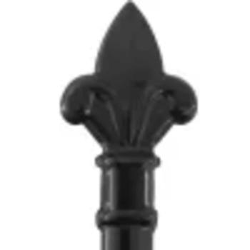 Zauntor Doppelflügel mit Speerspitzen Stahl 3 x 1,25 m Schwarz