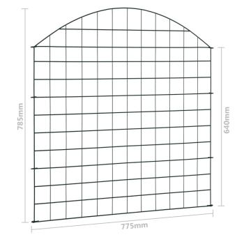 Gartenzaun Set Konvex 77,5x78,5 cm Grün