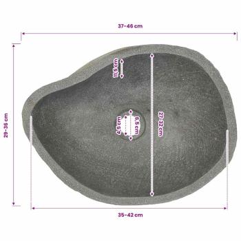 Waschbecken Flussstein Oval (37-46)x(29-36) cm