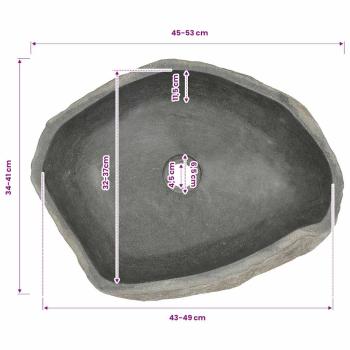 Waschbecken Flussstein Oval (45-53)x(34-41) cm  